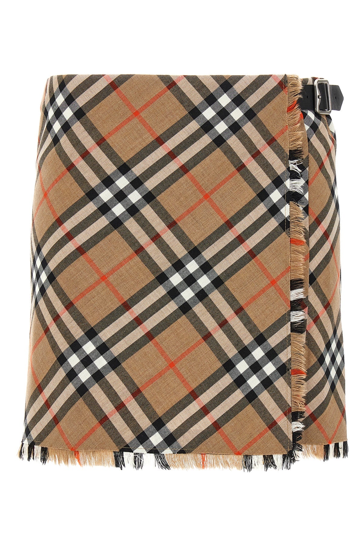 mini skirt in woven wool blend