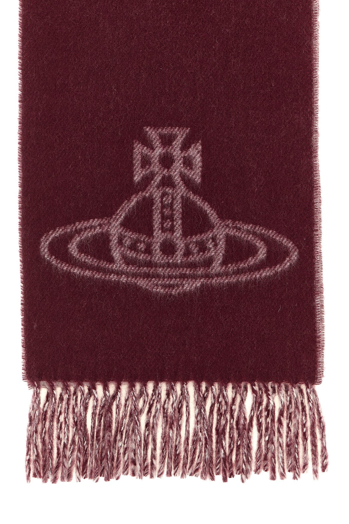 the vivienne westwood double face  scarf defines the winter aesthetic through