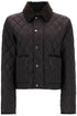 black quilted nylon cropped jacket with high collar