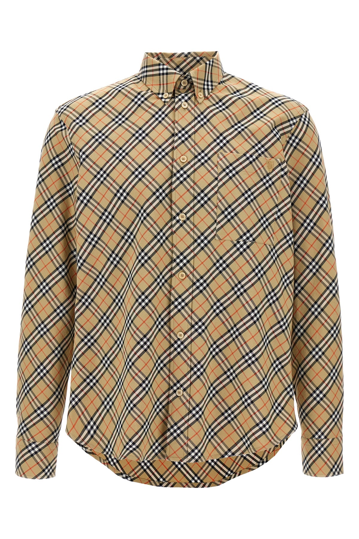 check print cotton shirt