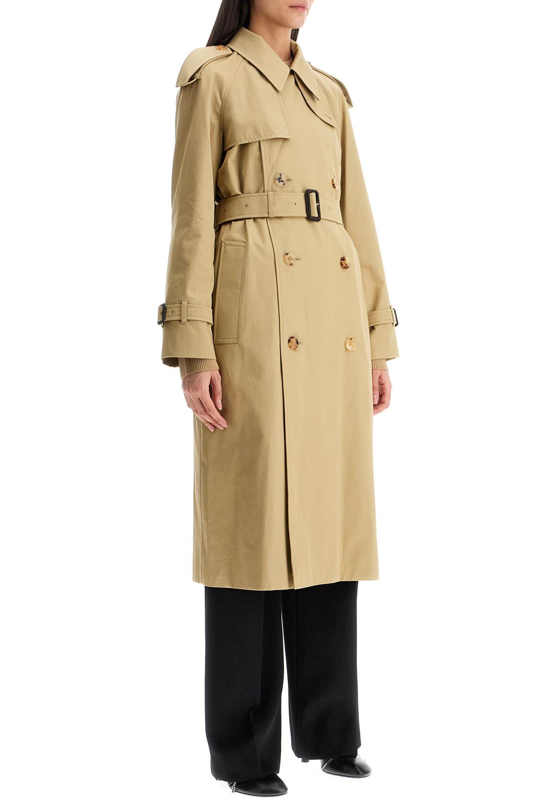 double-breasted trench coat with