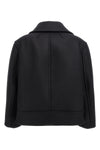 oversize double-breasted wool caban coat