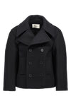 oversize double-breasted wool caban coat