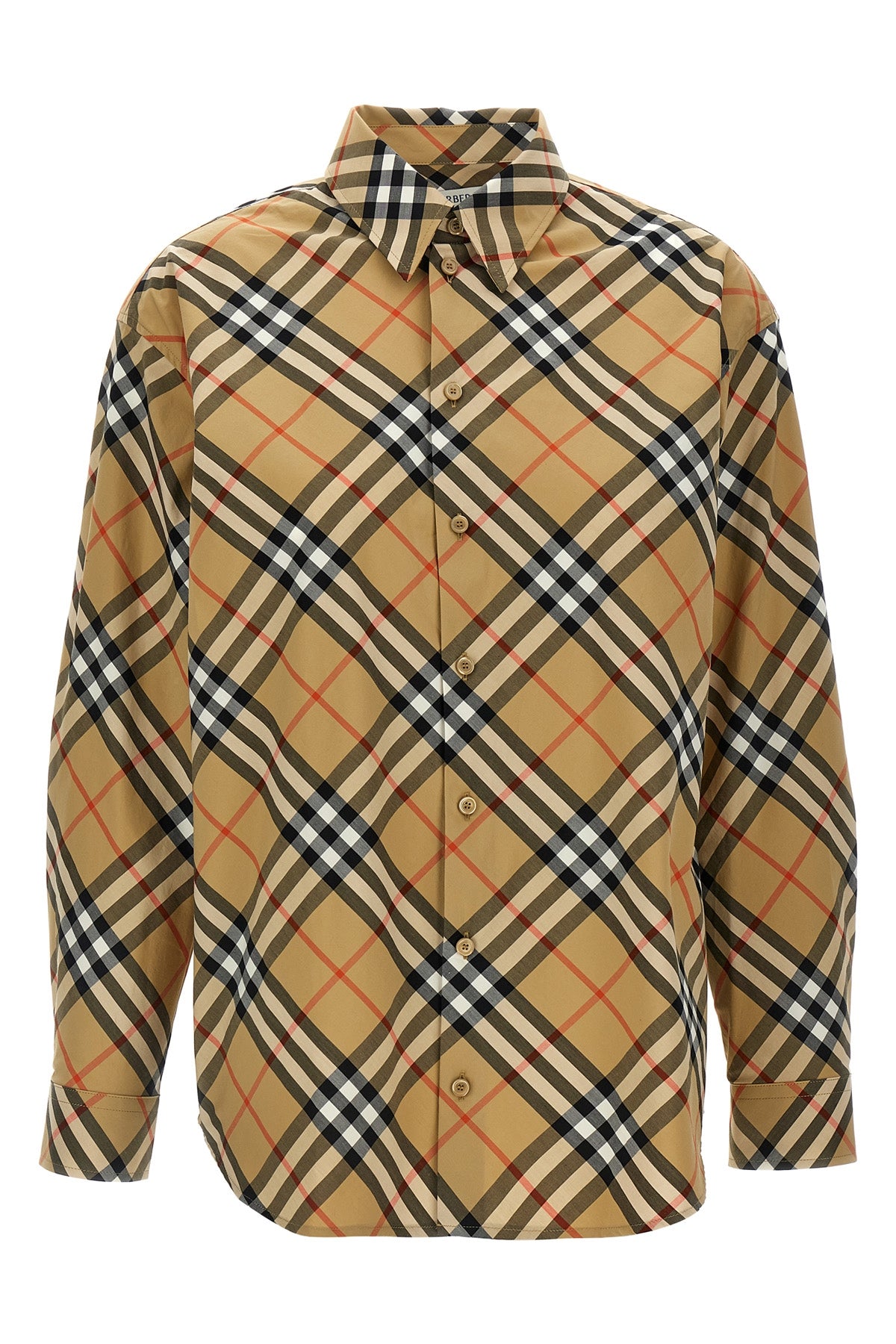 check print cotton shirt