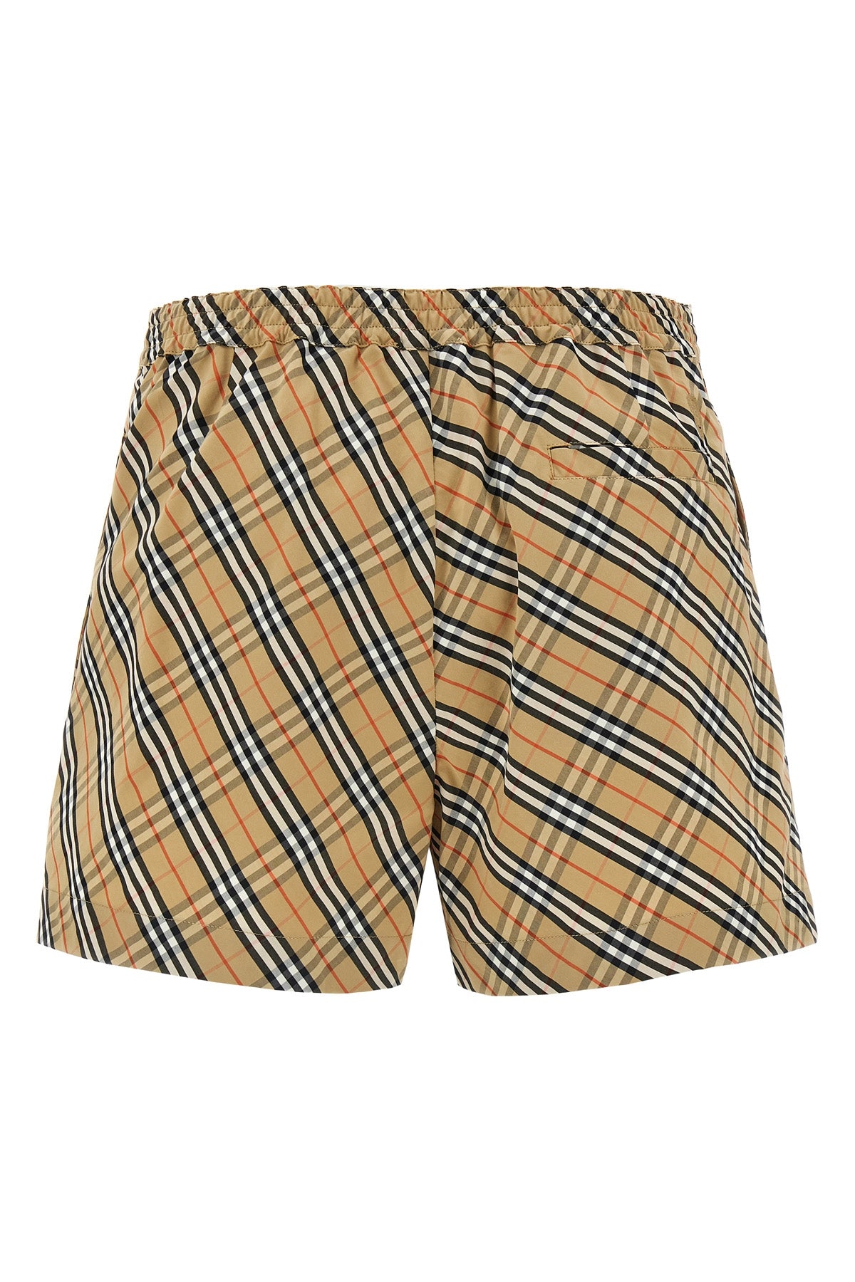 check print cotton shorts