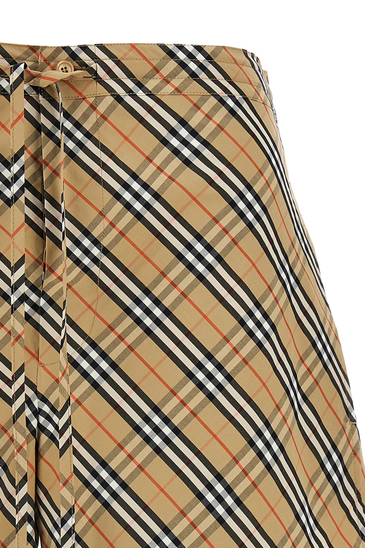 check print cotton shorts