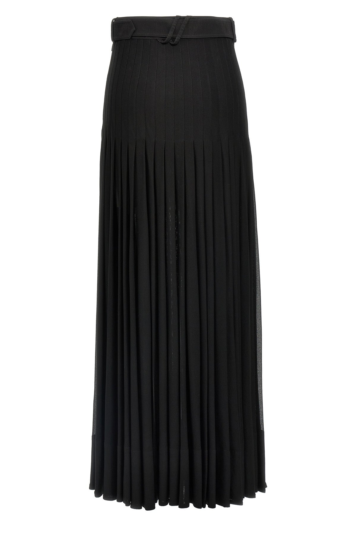 long pleated skirt in semi-transparent viscose