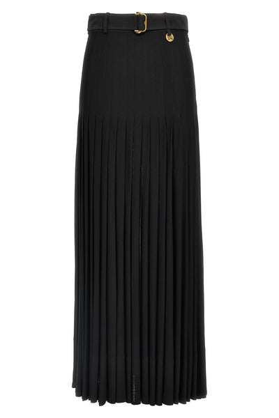 long pleated skirt in semi-transparent viscose