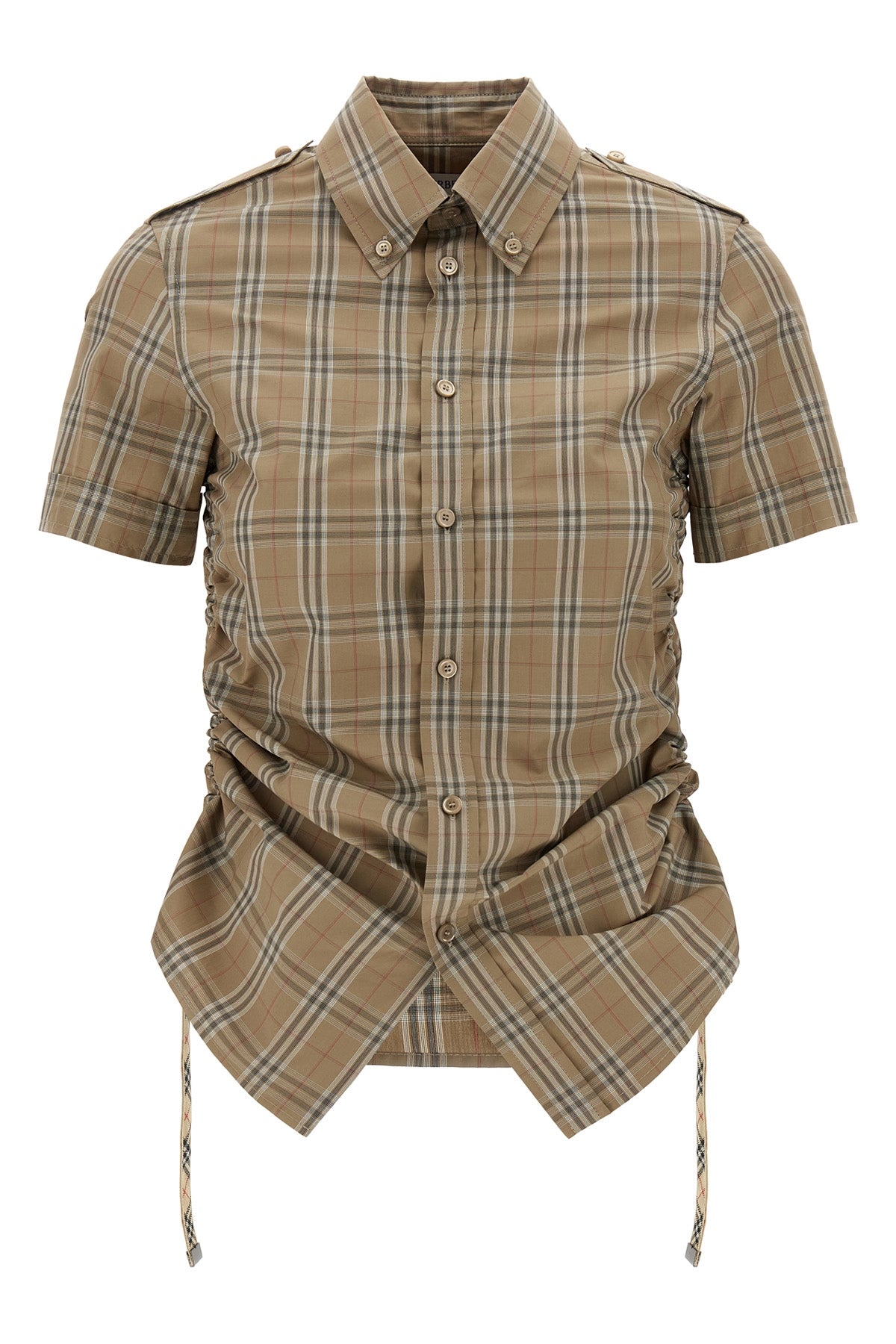 check-print cotton shirt
