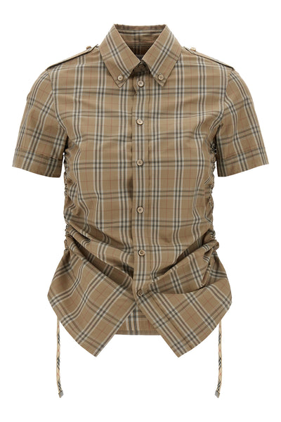 check-print cotton shirt