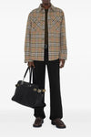 burberry check double face cotton and linen blend shirt