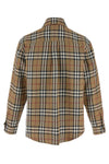 burberry check double face cotton and linen blend shirt