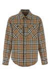 burberry check double face cotton and linen blend shirt