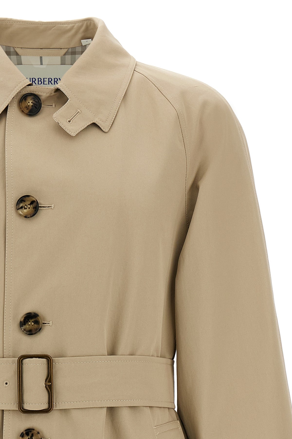 single-breasted gabardine car coat