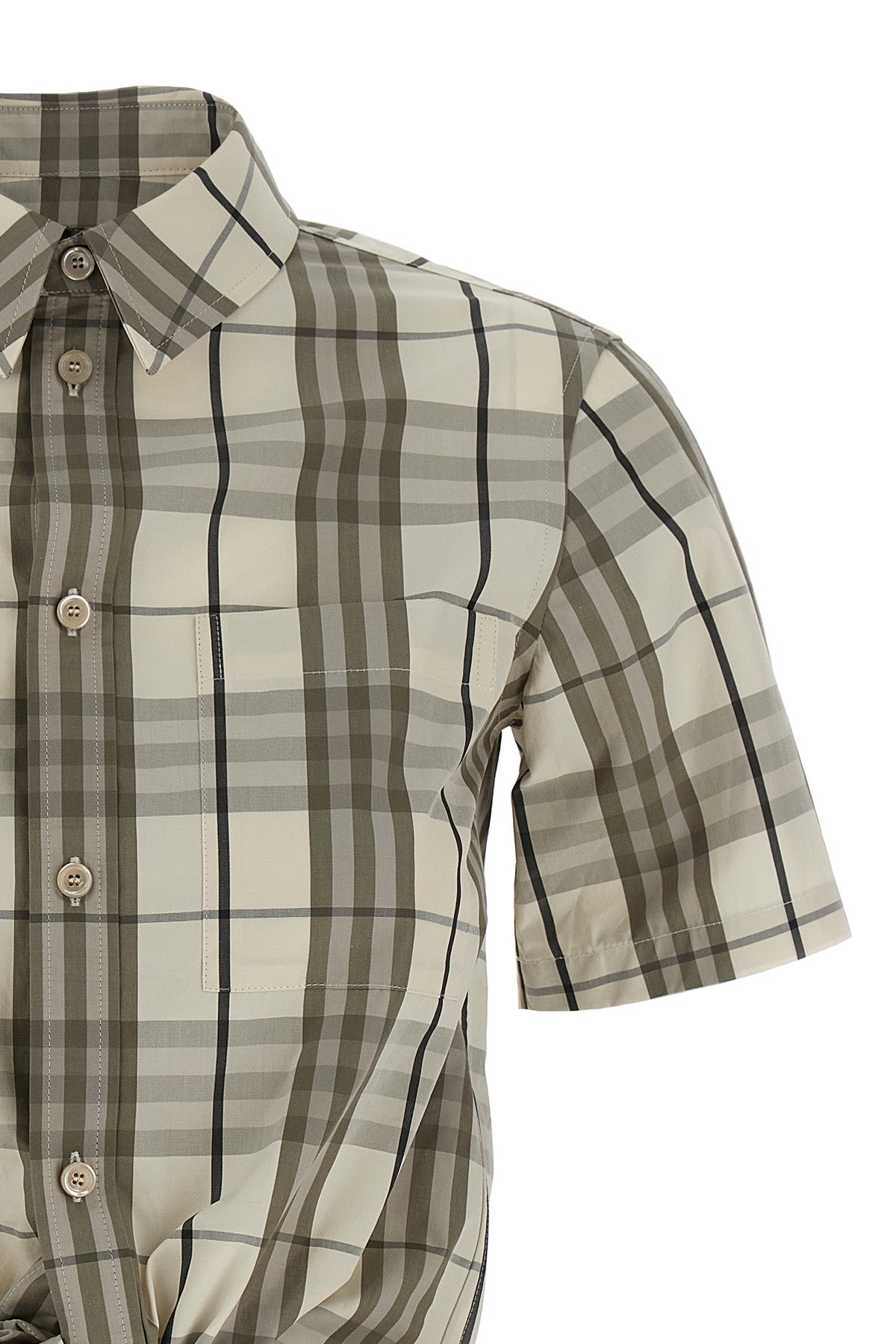 check print cotton shirt