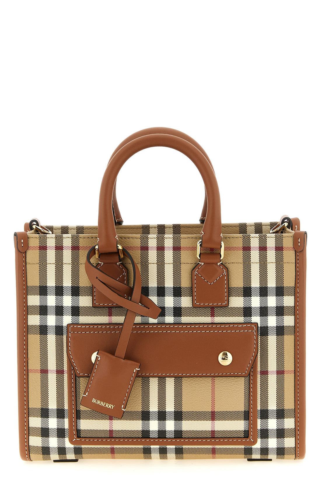 BURBERRY OS freya mini shopping bag in cotton blend coated