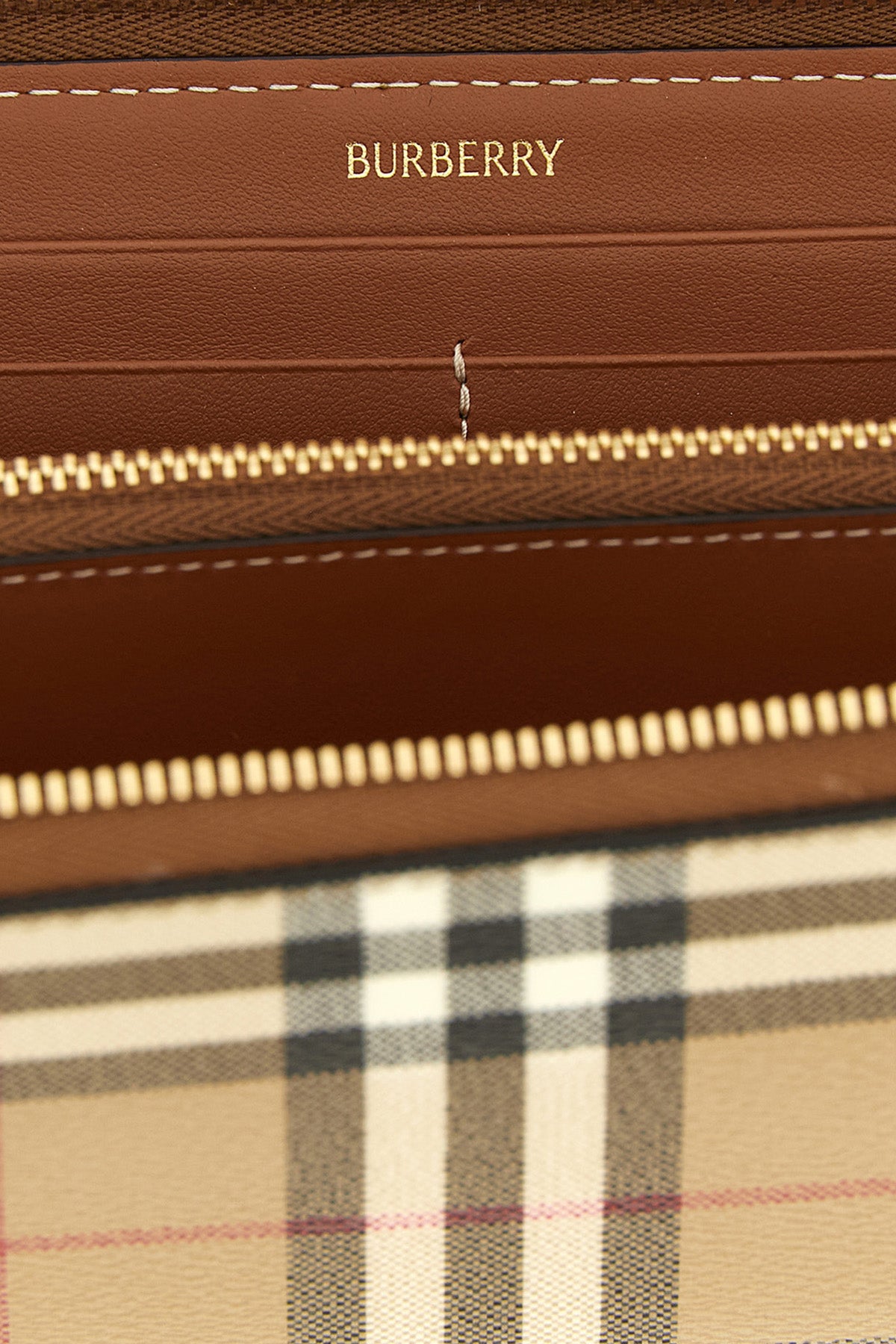 burberry check print elmore cotton blend wallet