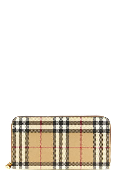burberry check print elmore cotton blend wallet