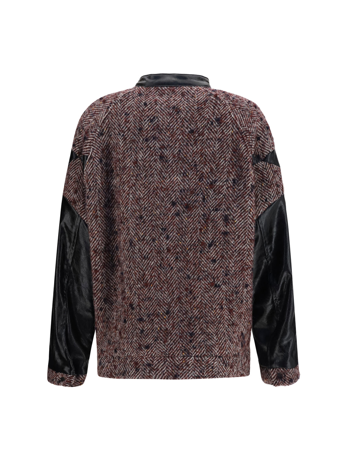 KRISTINA TI 40 virgin wool blend jacket with leather sleeves