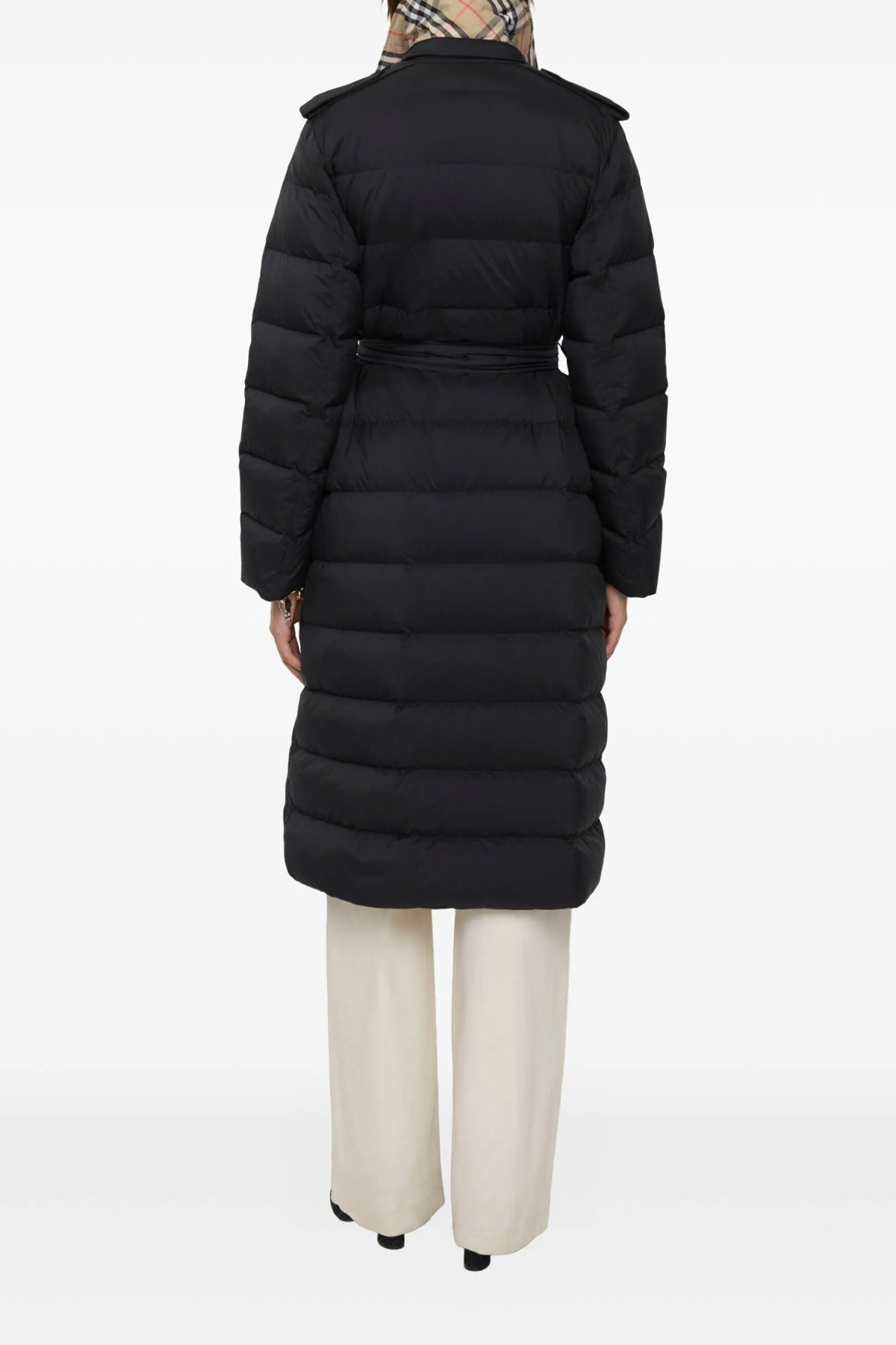 padded and quilted trench coat