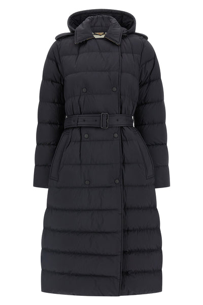 padded and quilted trench coat