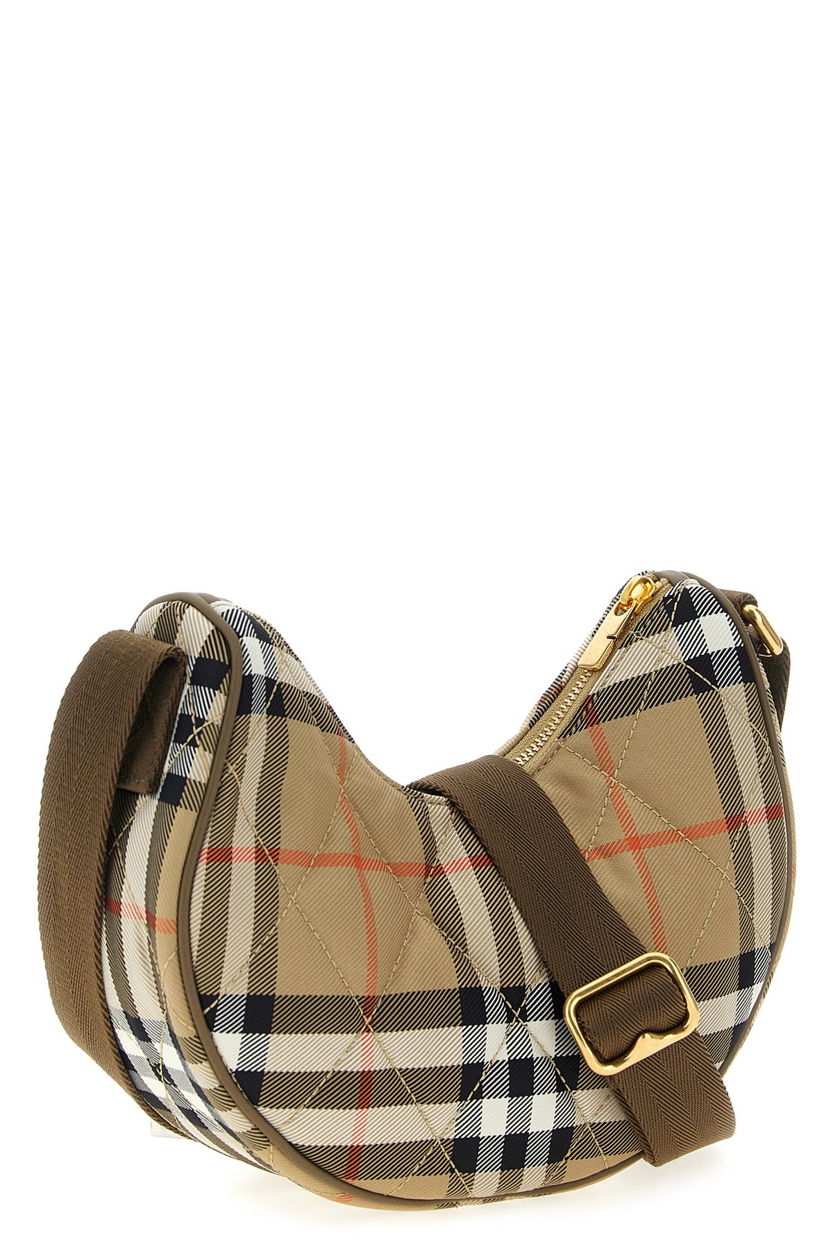 horseshoe quilted nylon blend crossbody bag