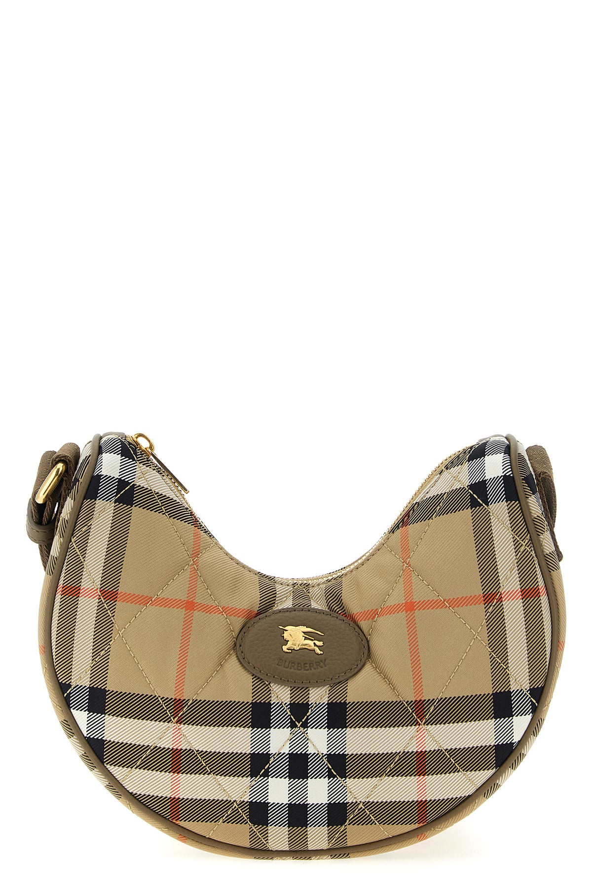 horseshoe quilted nylon blend crossbody bag