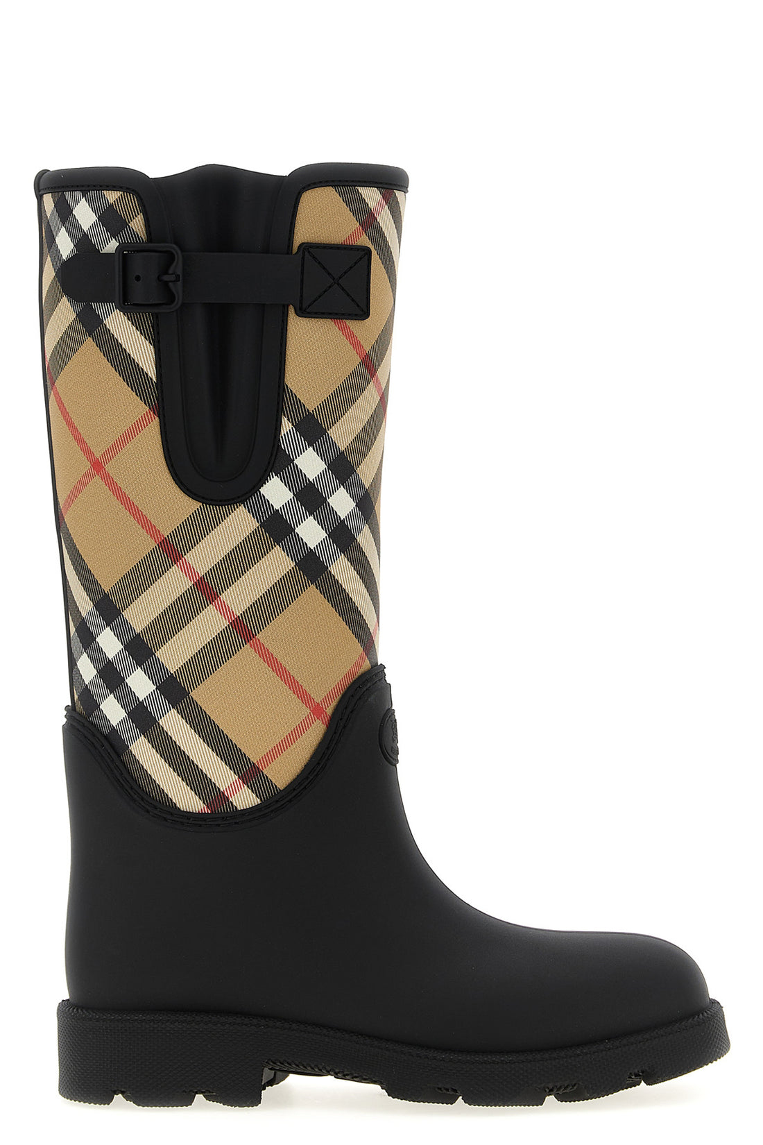 BURBERRY 40 marsh stamp boots in rubber and nylon blend woven
