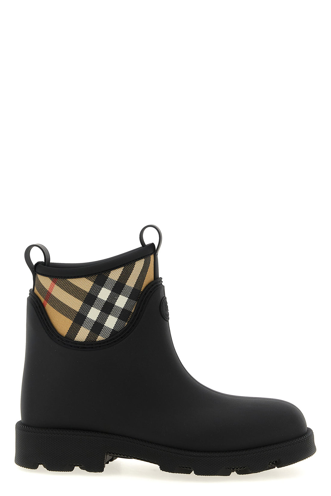 BURBERRY 41 marsh stamp ankle boots in rubber and nylon blend woven