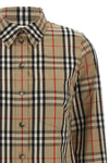 burberry check stretch cotton twill lapwing shirt