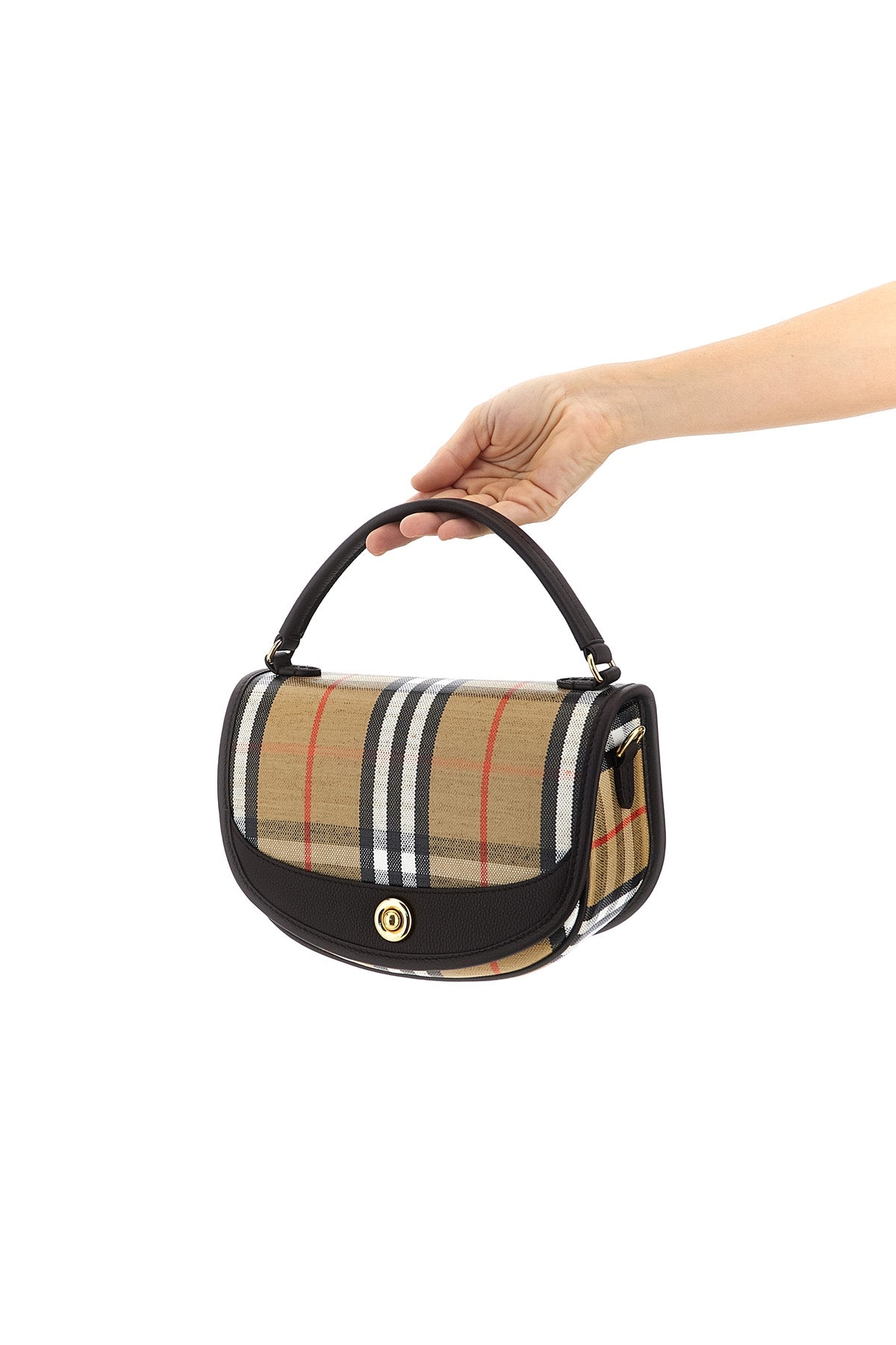 highlands check fabric shoulder bag