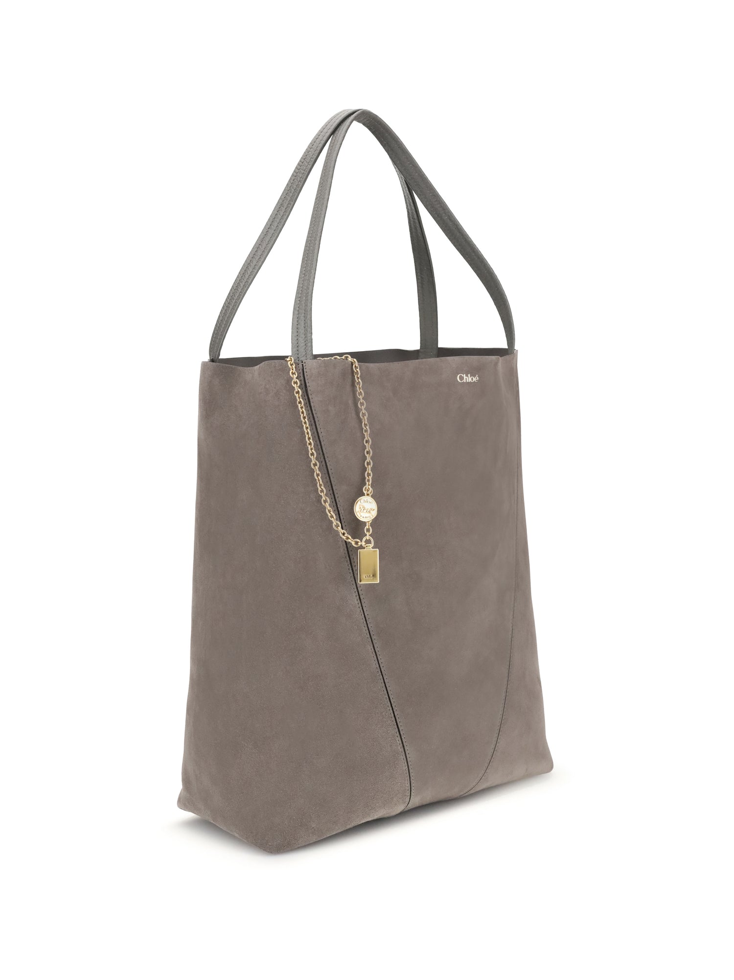 CHLOÉ OS spin suede tote bag