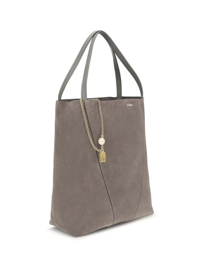 CHLOÉ OS spin suede tote bag