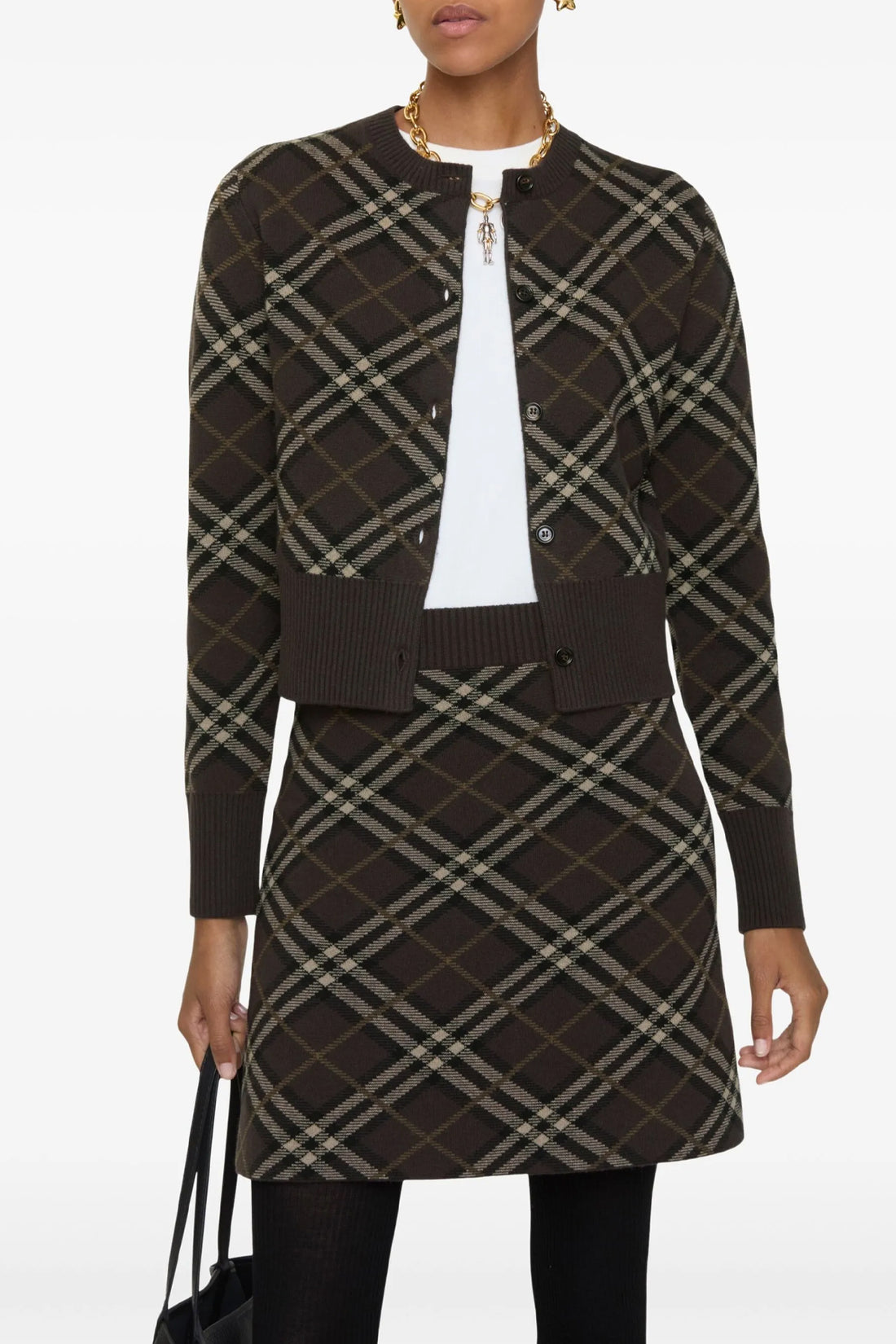 BURBERRY L double face wool and cashmere georgette cardigan