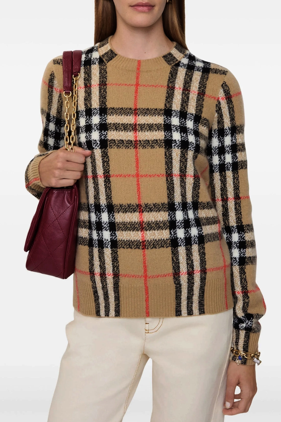 BURBERRY L double face wool and cashmere constance sweater