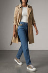 kensington short double-breasted cotton trench coat