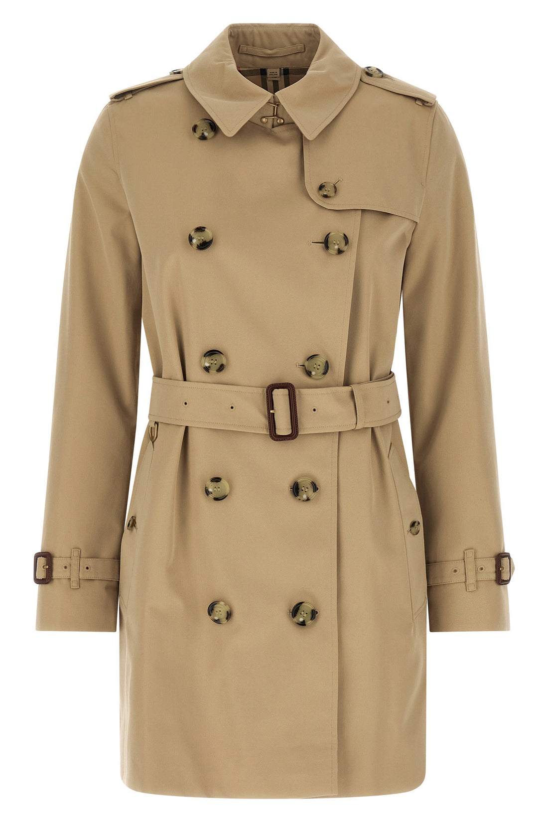 BURBERRY 10 kensington short double-breasted cotton trench coat