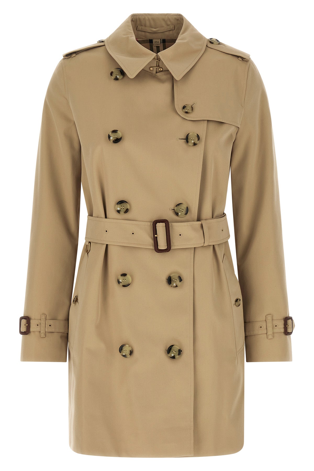 kensington short double-breasted cotton trench coat
