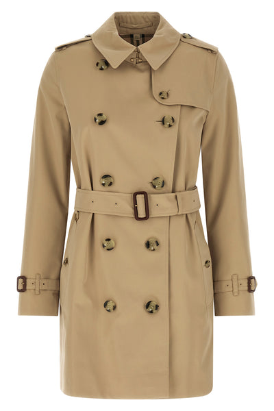 kensington short double-breasted cotton trench coat