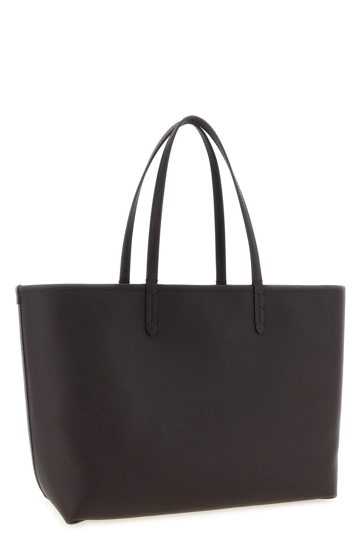 medium bloomsbury reversible shopping bag in grain calf leather and woven cott