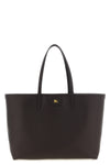 medium bloomsbury reversible shopping bag in grain calf leather and woven cott