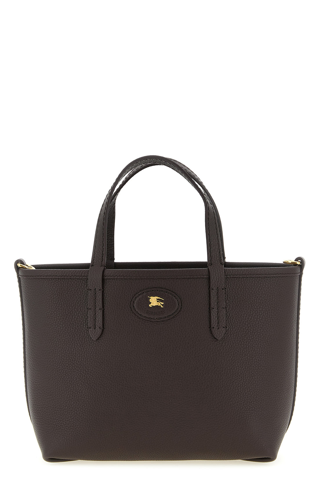 BURBERRY OS reversible bloomsbury mini handbag in grain calf leather and cotton blend and