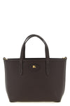 reversible bloomsbury mini handbag in grain calf leather and cotton blend and