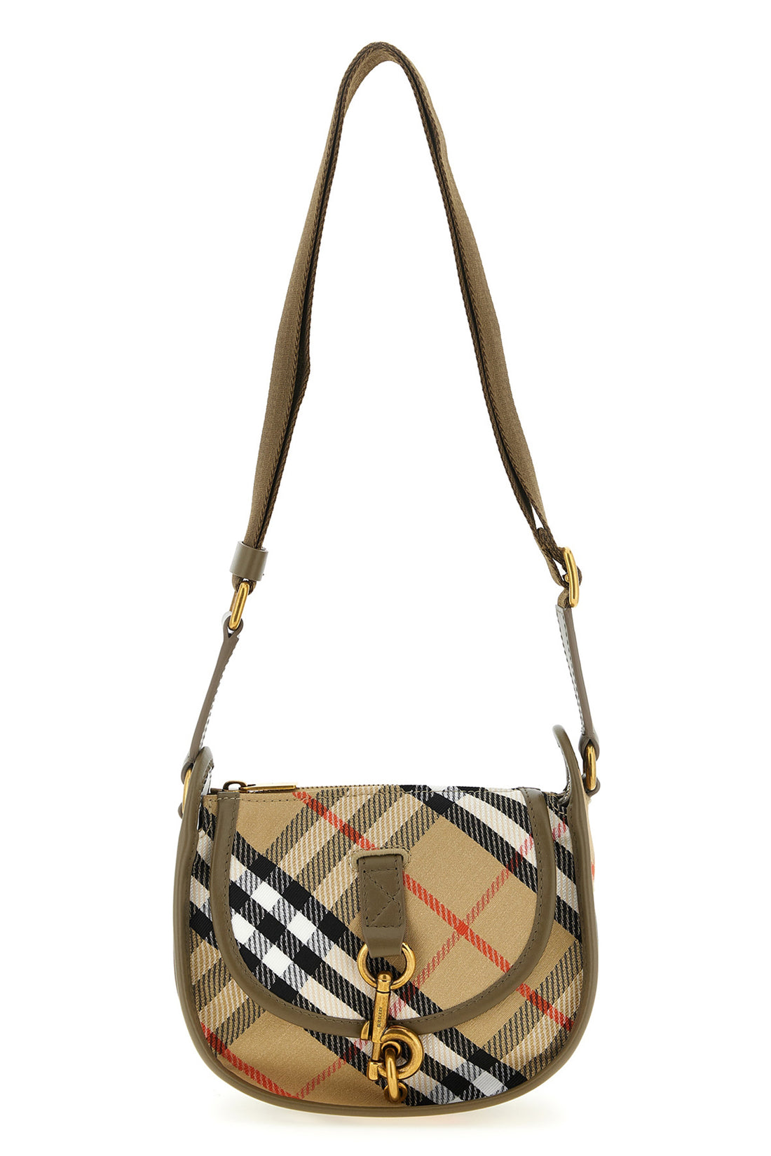 BURBERRY OS b clip mini crossbody bag in water-repellent cotton blend woven