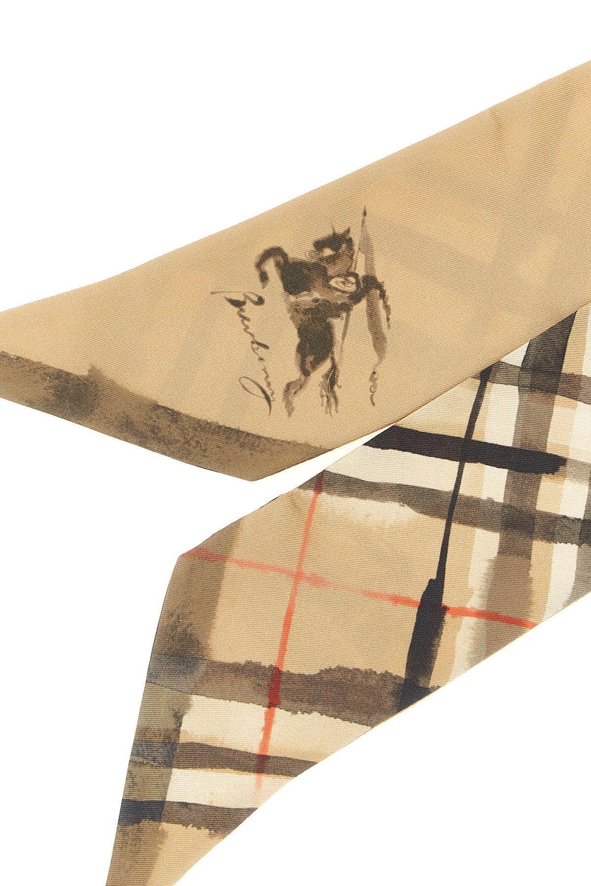 burberry check watercolour-effect thin wter col scarf in silk twill