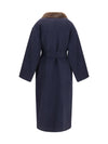 wool coat with fur collar and belt