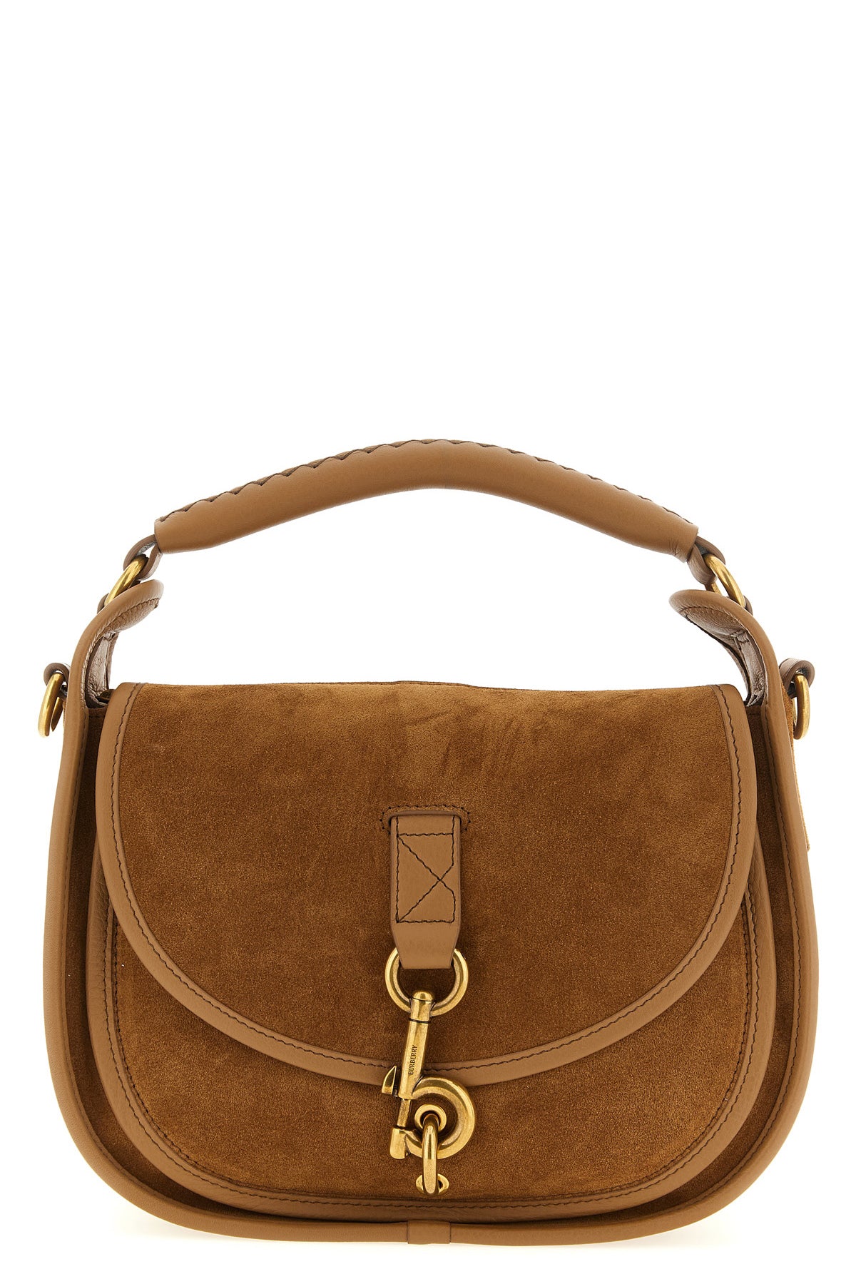 messenger b clip crossbody bag in frosted suede