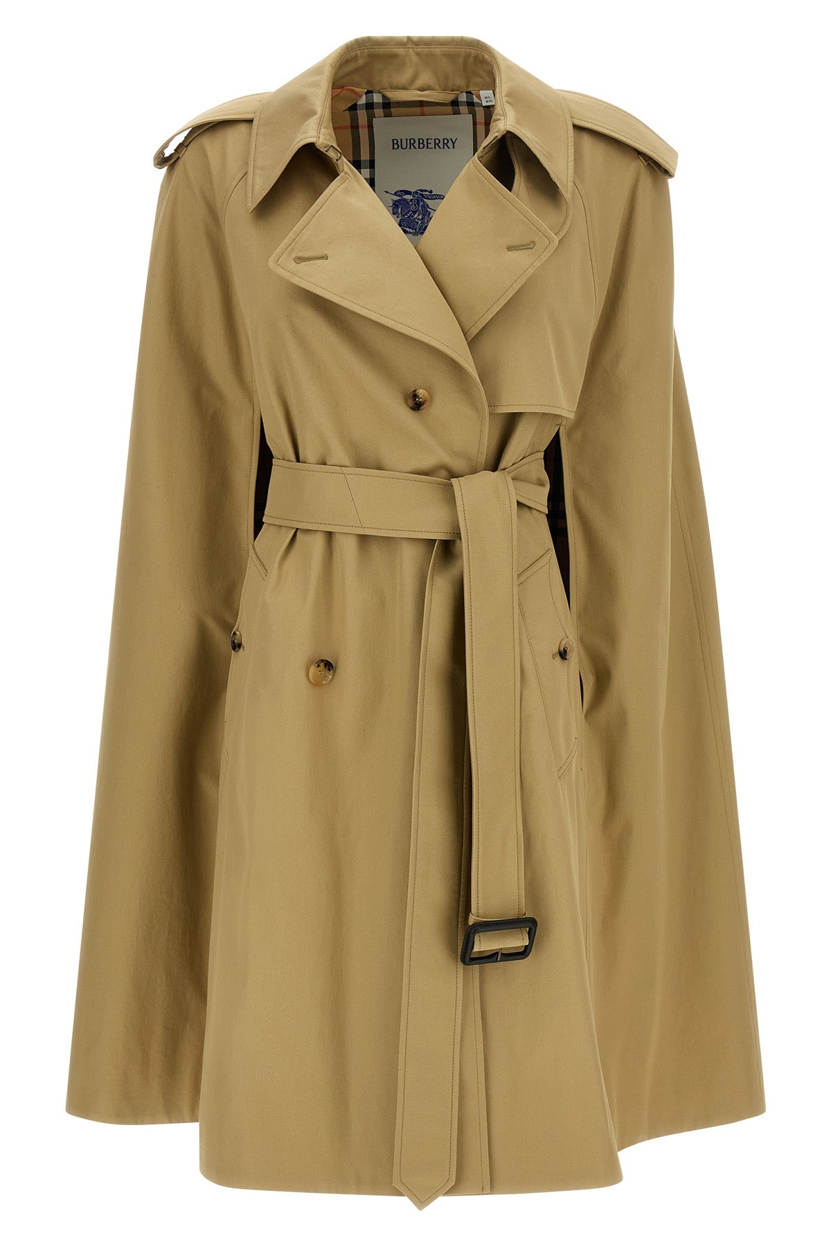 bellemont double-breasted burberry check cape