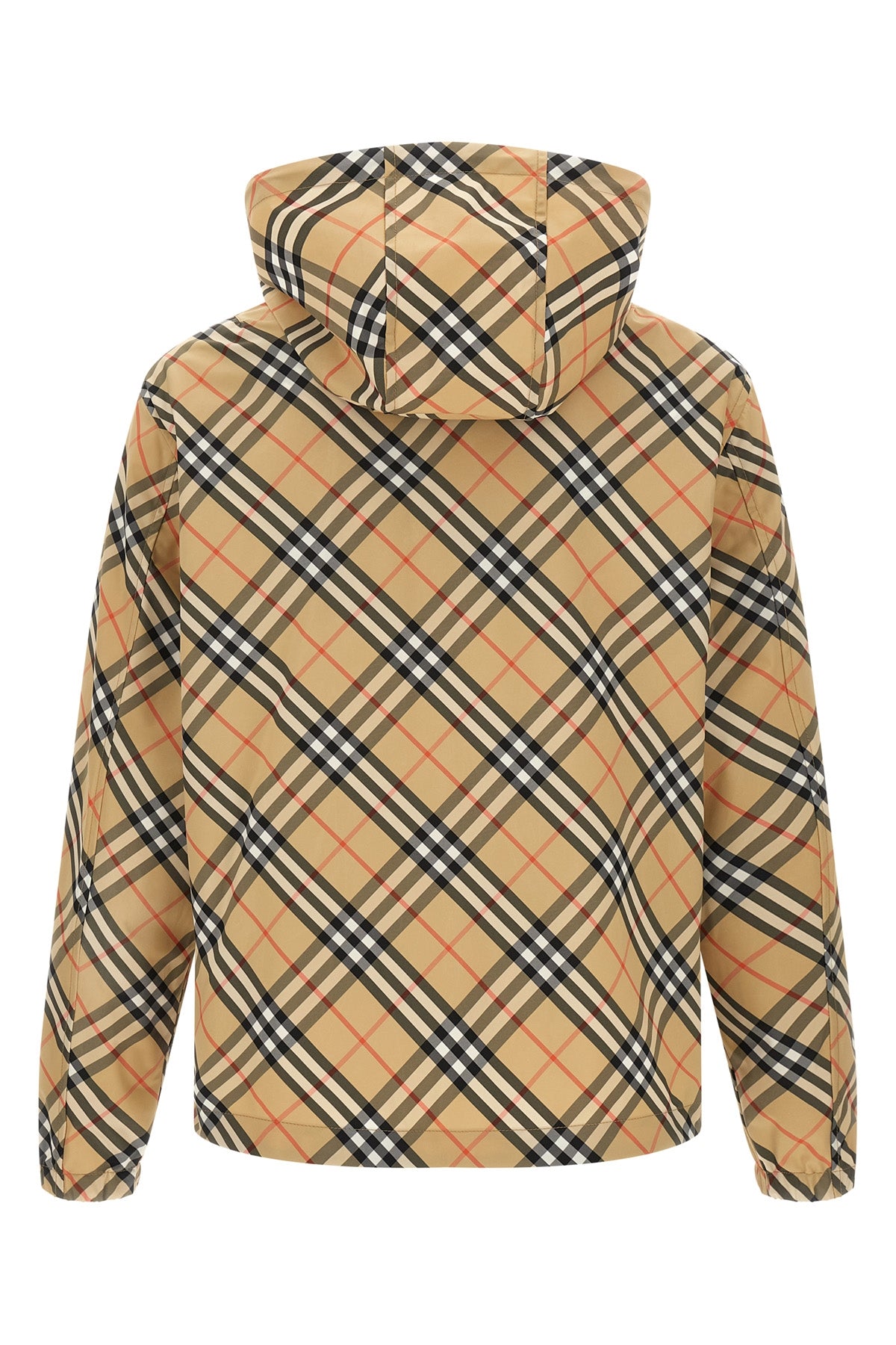 markham jacket in burberry check patterned technical fabric