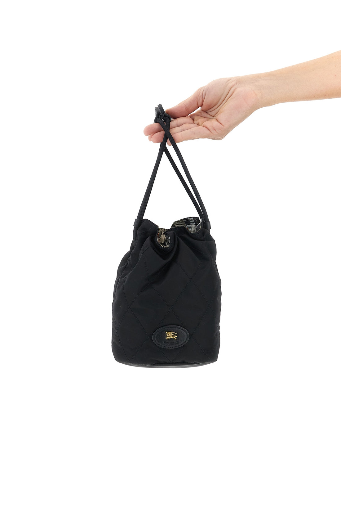 BURBERRY OS horseshoe quilted nylon clutch bag